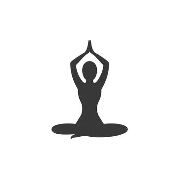 Eine Figur die Yoga macht, um das Ziel "Unsere Mitte zu finden" zu verdeutlichen